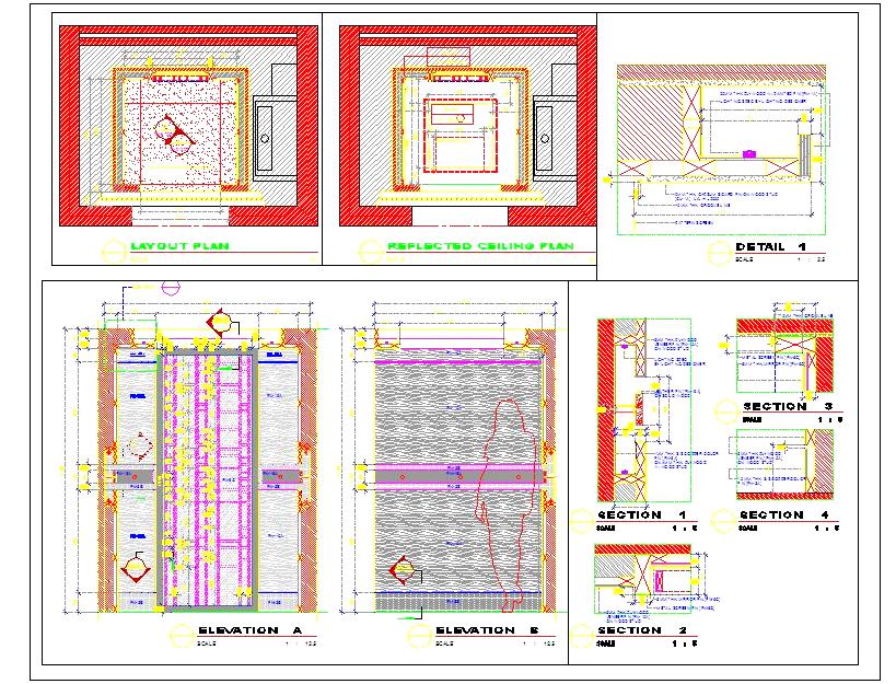 Elevator Design CAD- Hotel Lift with Interior Details